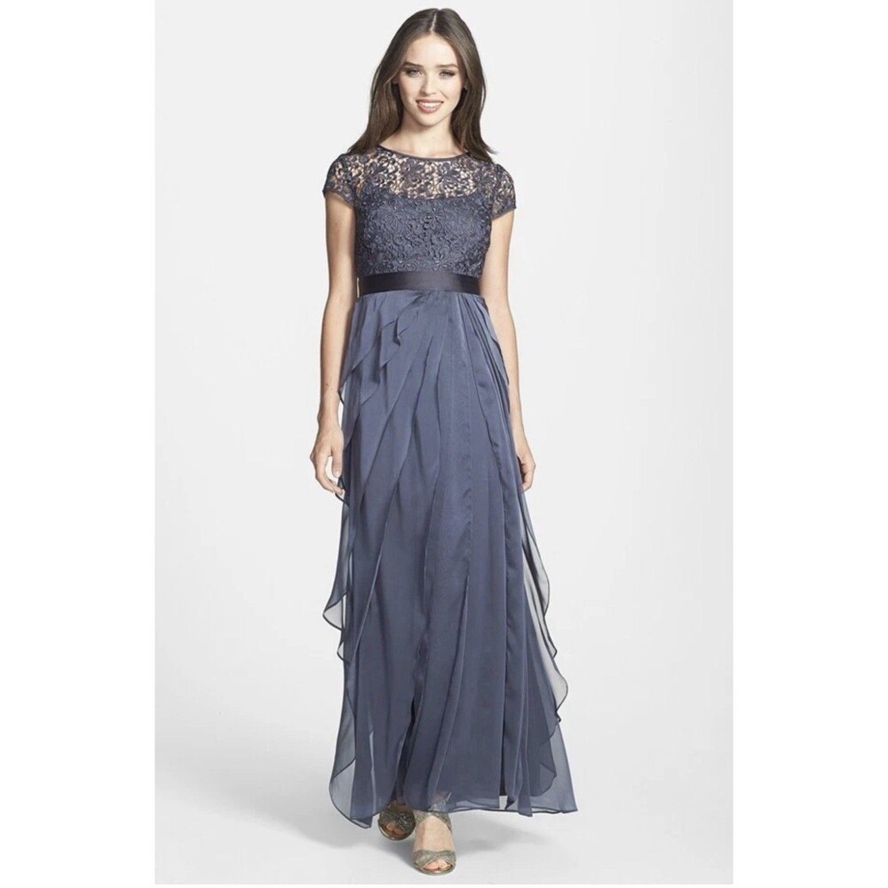 Adrianna Papell Women's Dark Dusty Blue Mother of The Bride/Groom Dress Size 14